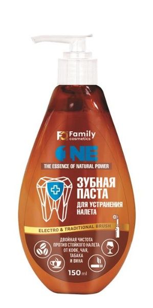 Изображение товара Зубная паста для Устранения налета с дозатором Фэмили Косметик 150мл Зубная паста для Устранения налета с дозатором Фэмили Косметик 150мл фотография