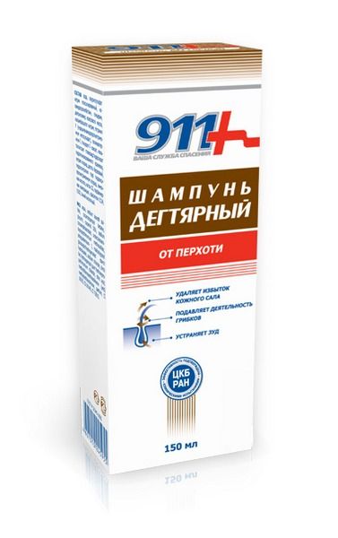Изображение товара Шампунь дегтярный при себорее, псориазе, перхоти «911», 150 мл Шампунь дегтярный при себорее, псориазе, перхоти «911», 150 мл фотография