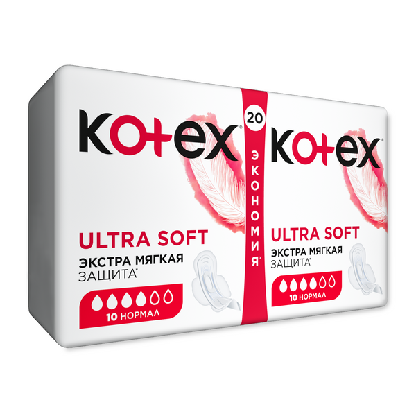 Изображение товара Прокладки Kotex ультра софт нормал №20 Прокладки Kotex ультра софт нормал №20 фотография