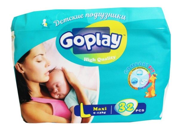 Изображение товара Подгузники GoPlay High Quality дышащие L 9-13 кг №32 Подгузники GoPlay High Quality дышащие L 9-13 кг №32 фотография