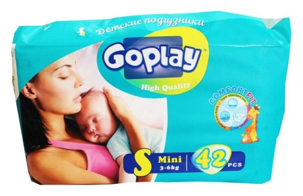 Изображение товара Подгузники GoPlay High Quality дышащие S 3-6 кг №42 Подгузники GoPlay High Quality дышащие S 3-6 кг №42 фотография
