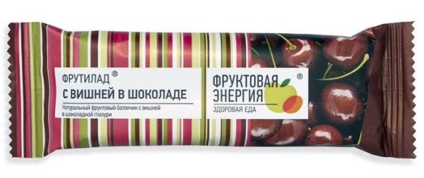Изображение товара Батончик фруктовый Фрутилад вишня в шоколаде, 40 г Батончик фруктовый Фрутилад вишня в шоколаде, 40 г фотография